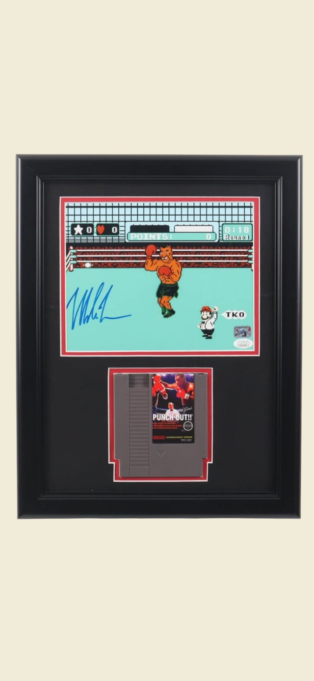 Signed Mike Tyson Framed Nintendo Punch-Out!! Display