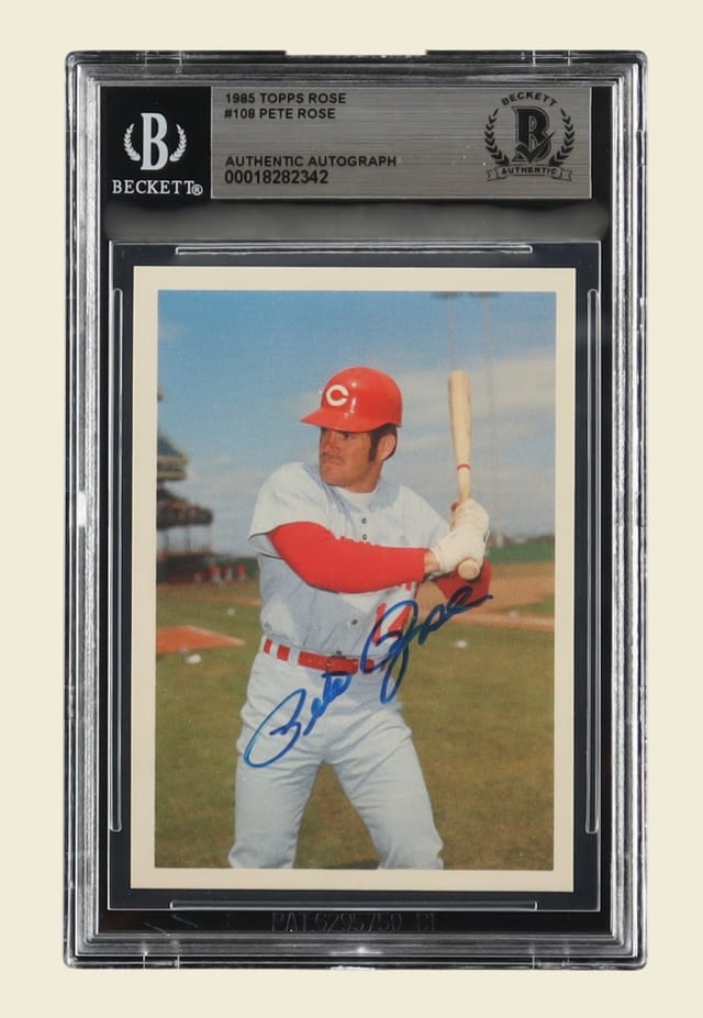 1985 Topps Rose #108 Pete Rose Autographed Card